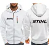 Men Electric Tool Hoodies Stihls Long Sleeve Sweatshirt Zipper Design Hooded Sweatshirt for Men Clothing Sportswear Casual Jacke 2