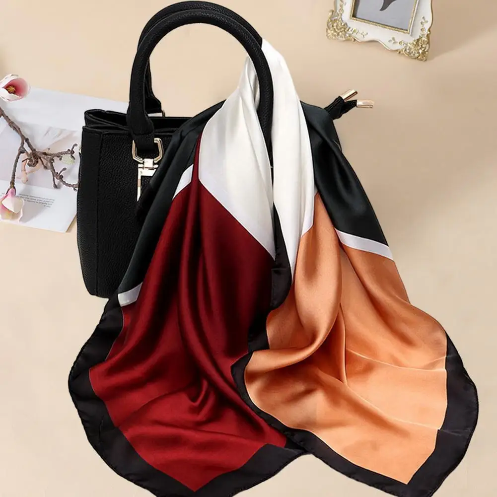 

Шарф из искусственного шелка с принтом стильный женский шарф из искусственного шелка Коллекция весна-осень тонкие роскошные шарфы для украшения подарка