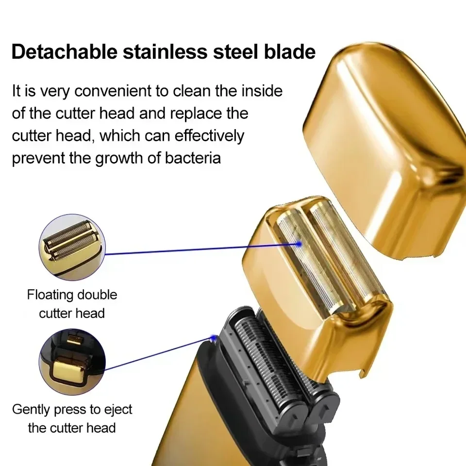 Full Metal Electric Shaver Beard Barber Hair Shaver USB charging Men's Electric Razor Foil Shaving Machine Kemei TX1