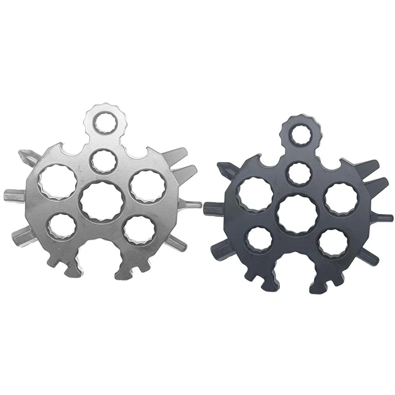 20 in 1 Snowflake Stainless Steel Multitool Screwdriver Wrench Keychain Card EDC Tool Set Outdoor |