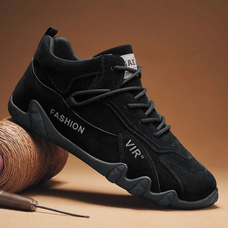 Ankle Boots For Men Casual Plush Warm Snow Boots Winter Sneaker Non Slip Work Shoes Men Motorcycle Short Zapatillas Hombre