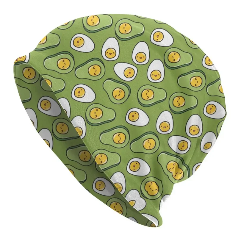 

Egg And Avocado Fruit Pattern Street Beanies Caps Unisex Bonnet Winter Warm Knit Hat Women Men Adult Beanie Hats Outdoor Ski Cap