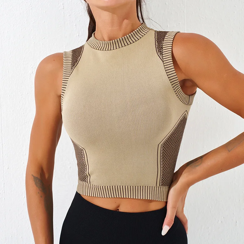 Shockproof Sports Crop Top Women Fitness Yoga Tank Tops Female Gym Vest Running Pilates Underwear Workout Bralette Active Wear