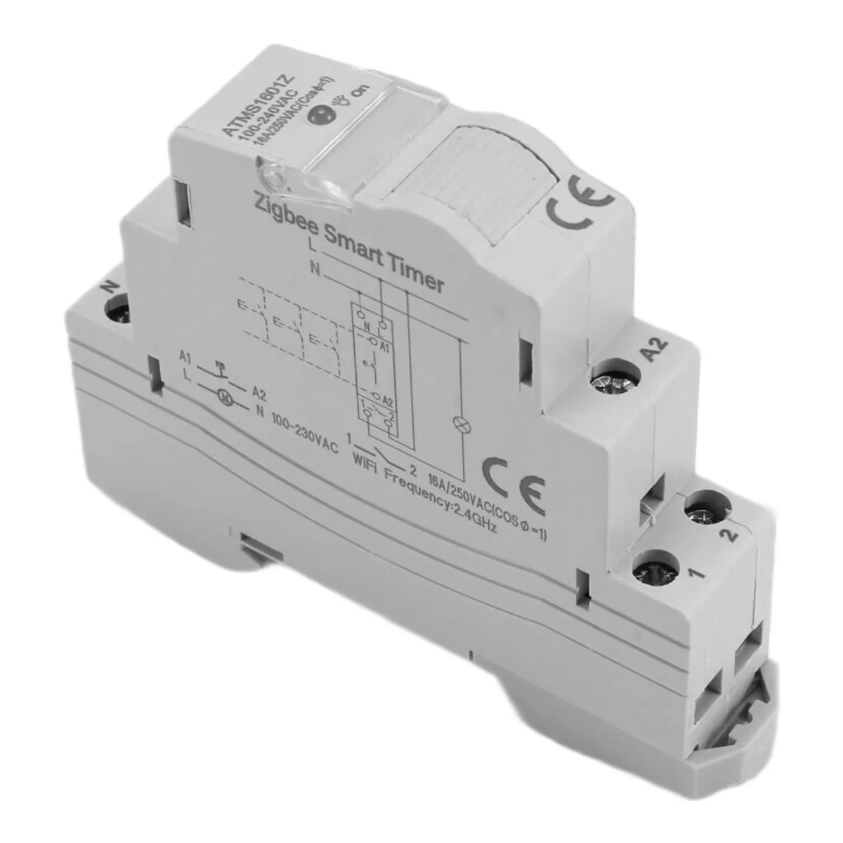 AAA87 Tuya Smart Life ZigBee Circuit Breaker Din Rail 1P Single Pole Dry Contact Timer Relay App Remote Control Smart Timer