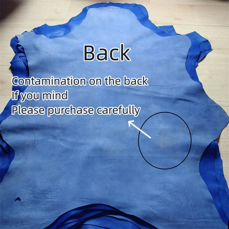 8/1mm 블루 양가죽. 첫 번째 레이어 가죽. 진짜 가죽 원단. 가죽 의류용 수제 DIY. 전체 양가죽