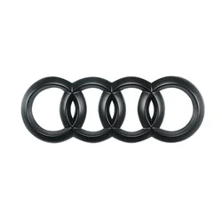 Sleek 4 Rings ABS Car Emblem Set - Front and Rear Badge Collection - Rear 192mm (Matte Black)
