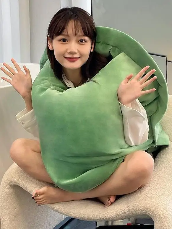 어린이용 플러시 거북이 등껍질 침낭 베개 인형 착용 가능한 침낭 인형 옷 베개 게으른 사람도 착용 가능
