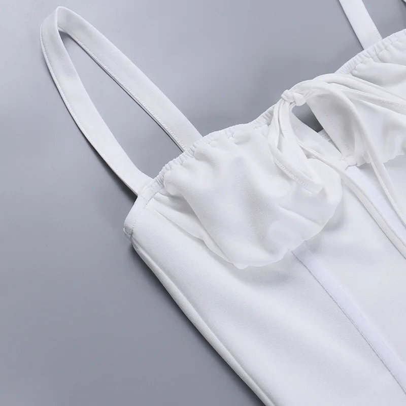 Sexy Spaghetti Strap Bodycon Lace Up Women Dress Fashion Bag Hip Skirt Sweet Party Evening Dress Elegant Slim Vestido