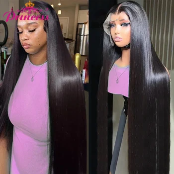 Princess Hair 13x6 HD Lace Frontal Human Hair Wigs Pre Plucked Straight Transparent Lace Front Human Hair Wigs For Women 1