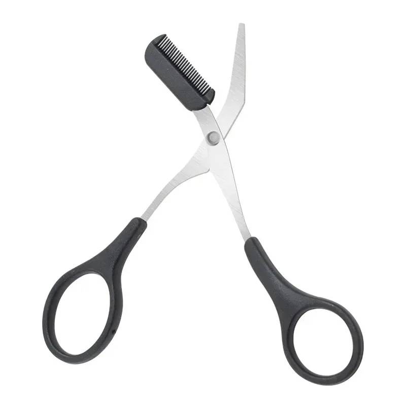 1Pcs Safe Eyebrow Trimmer Stainless Steel Eyebrow Scissors with Comb Hair Removal Shaver Eyebrows Shaping Makeup Tool 5