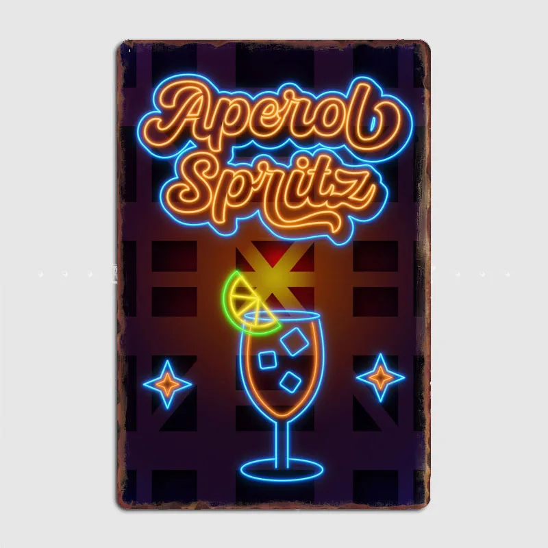 Aperol Spritz Foods And Drinks Insegne Al Neon Metal Sign Pub Vintage Home Printing Wall Decor Tin Poster Room Decor