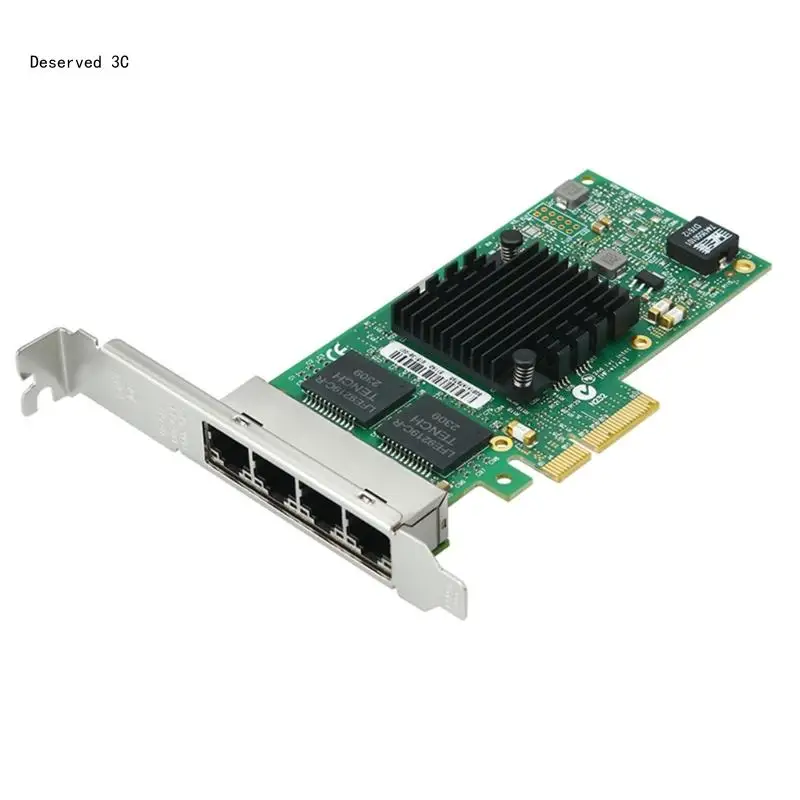 

R9CB for Intel I350-T4 4 Ports PCI-E Gigabit Card PCI Ethernet Adapter 1000Mbps Support for Windows 98se