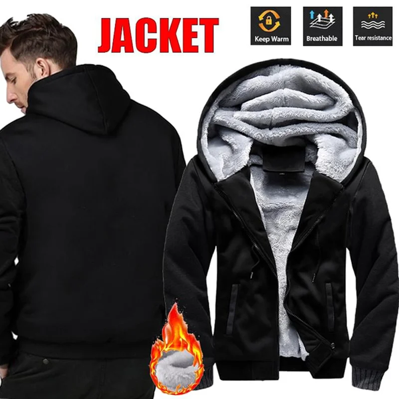 Winter Men's Fashion Fleece Jackets Casual Hooded Coats Thicken Keep Warm Zipper Jackets women thick parkas winter new fashion zipper wide waisted full korean sweet girls coat women jackets keep warm all match