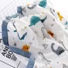 Baby Blankets 6 Layers 100% Cotton Gauze Breathable Infant Wrap Soft Absorbent Newborn Swaddle Blankets Cartoon Baby Bath Towel 2
