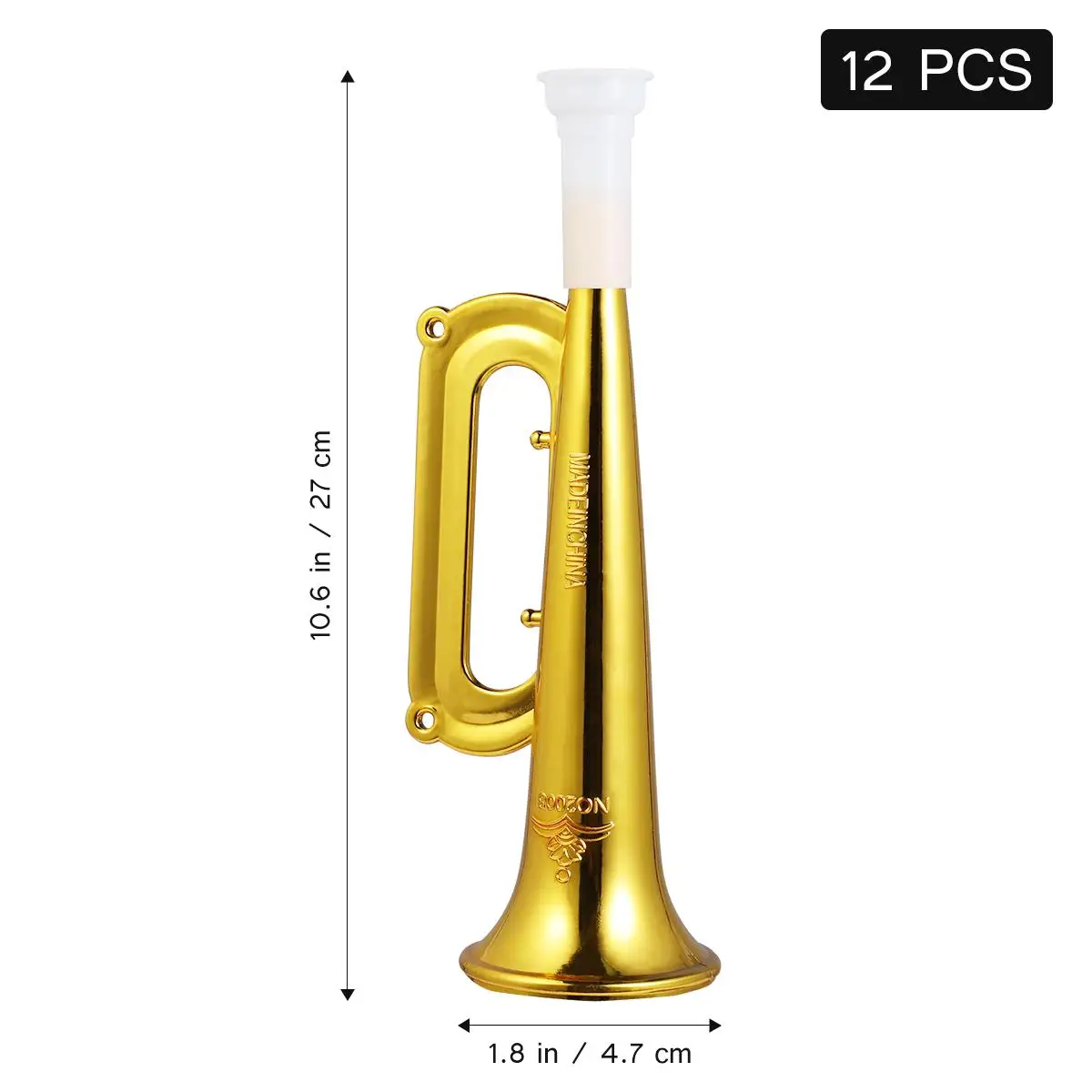 Plastic Trumpet Toy for Kids Golden Color Cheering Horn Musical Instrument Party Favors Sports Concert Birthday