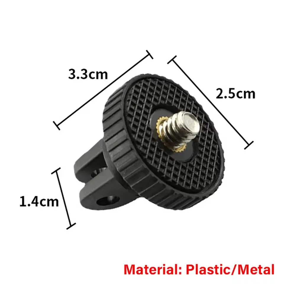 Lot de 3 adaptateurs 1/4 pouce pour GoPro, vissés sur différents supports