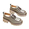 Autumn Leather Shoes for Women Spring Fashion Heel Thick Sole Height Increasing Shoes Loafers for Women zapatos mujer tacones 6