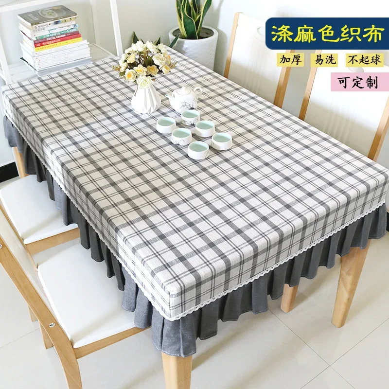 

Cloth Art Small Fresh Simple Checkered Dining Table Cloth Table Cover Checkered Cloth