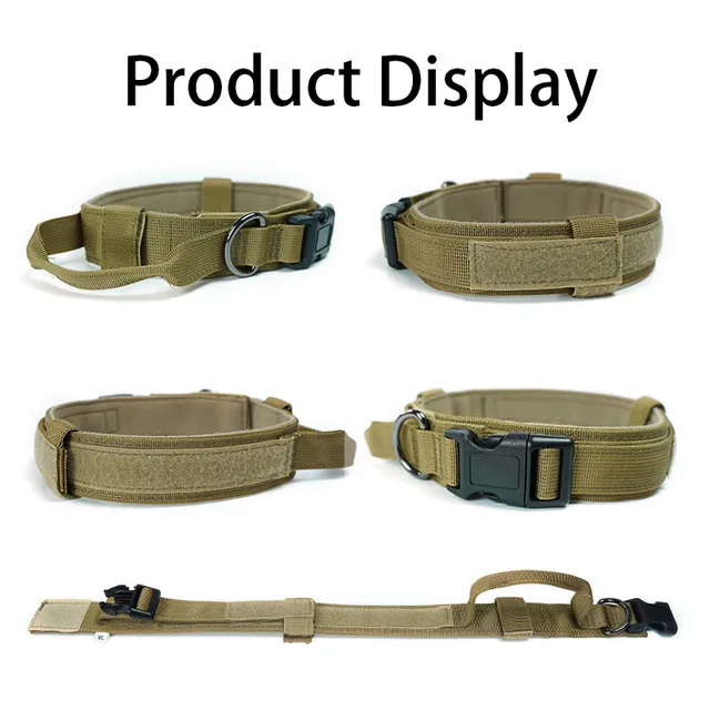 Dog Collar Durable Adjustable Military Pet Collar Tactical Leash Set Nylon Collar Medium Large Dog Shepherd Training Accessories 2