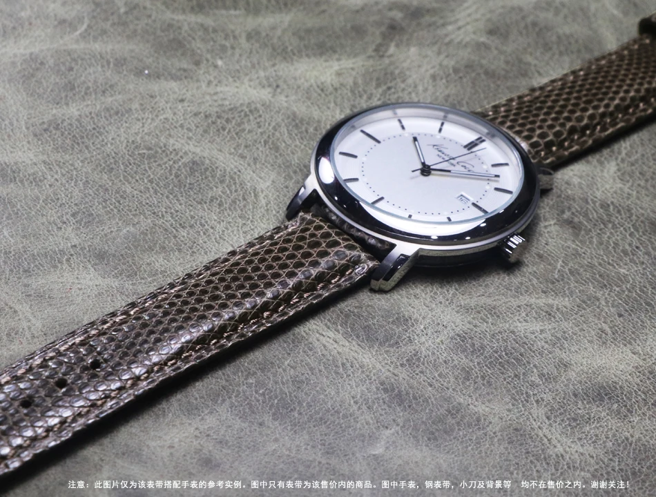 

New design Luxury unique Watch strap 18 19mm Man Handmade high quality Leather Wrist Watch Band Lizard skin Straps Belt Handmade