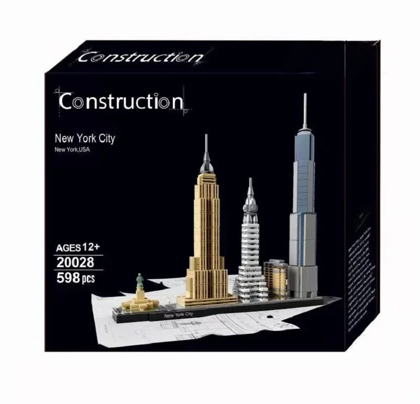 New York City Architecture Skyline Building Blocks Set Tower Building Bricks Town Street View Assemblare Giocattoli Per Regali Per Bambini