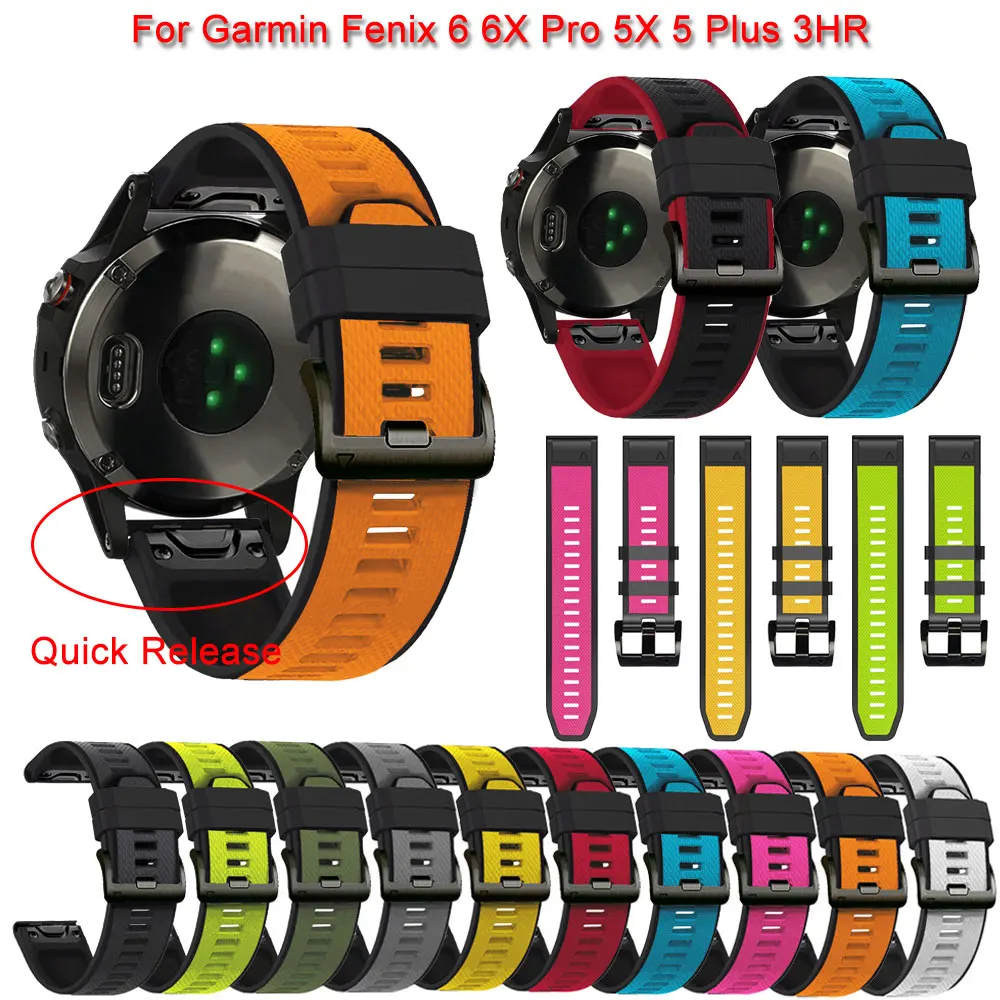 

26 22mm Watchband Straps For Garmin Forerunner 935 945 Smartwatch Silicone Wirstband Fenix 5 6 6X 5X Puls Pro 3 3HR S60