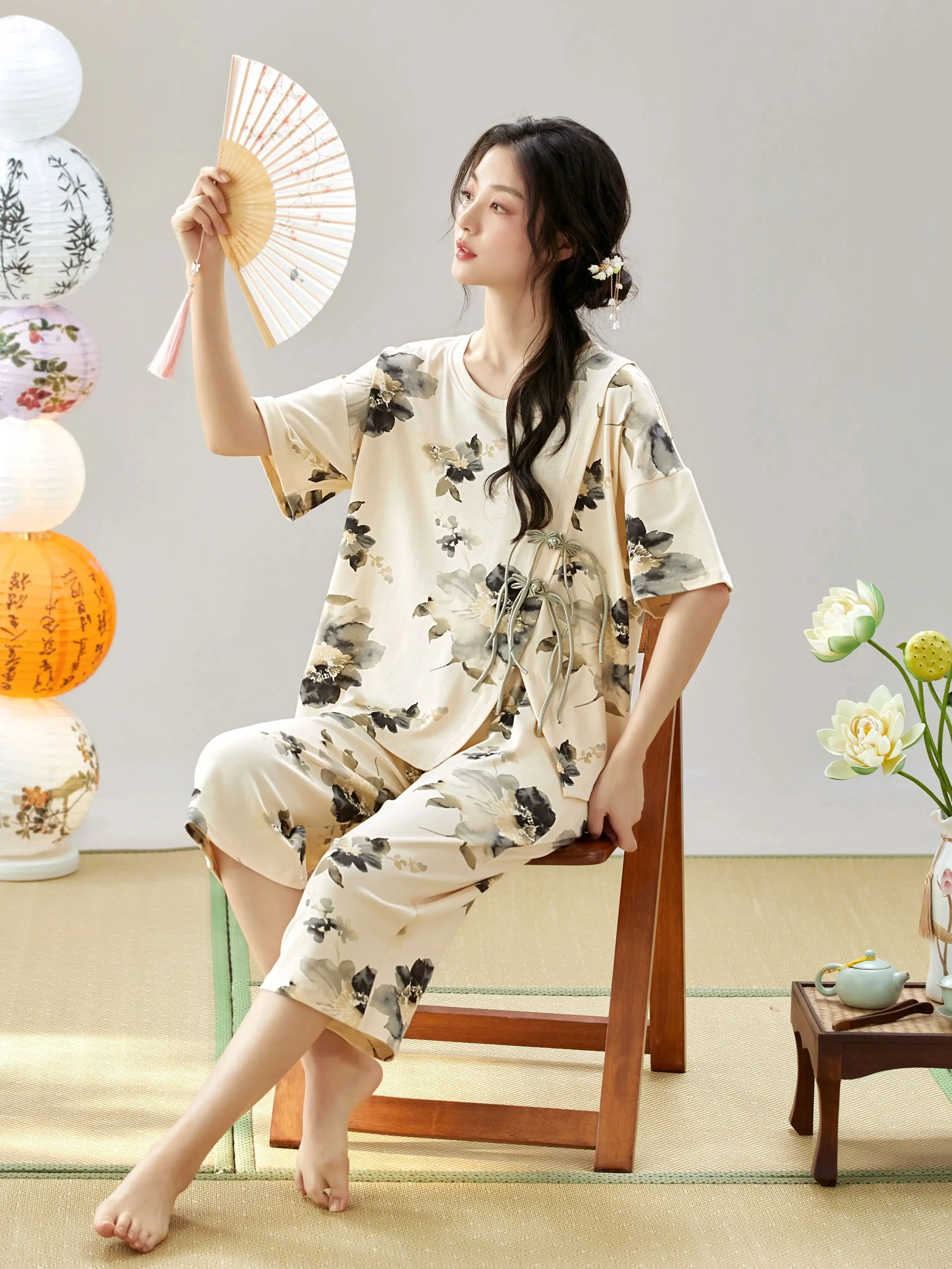 Sleeve Pajamas For Women Women Pajama Set Cotton Short SleeveWomens Pajama Short Sets 2 Piece Cotton Summer Pijamas Woman Cotton