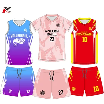 Customized Sublimation Volleyball Uniform Designs For Women Oem Services Volley T-Shirts Men Short Sleeve Volleyball Jersey WV03 1