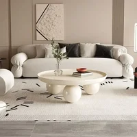 Combinaison nordique chambre Table basse Simple lumière luxe ménage crème nouveau salon rond moderne petit appartement 3