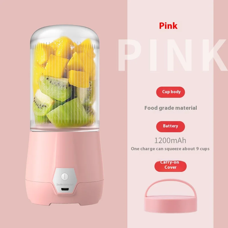 Electric Juicer Portable Smoothie Blender 4 Knife Mini Blenders USB Wireless Rechargeable Mixer Juicers Cup For Travel