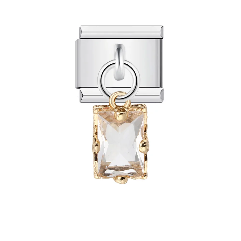 URING Zarte Charm-Anhänger Liebe Herz Biene Schloss Armbänder Italienische Link Fit 9mm Edelstahl Schmuck DIY Herstellung Armreifen Perlen – Detail 3
