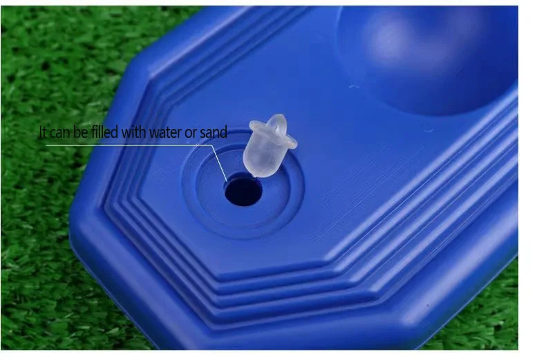 Nahaufnahme des elastischen Seils und des beschwerten Sockels