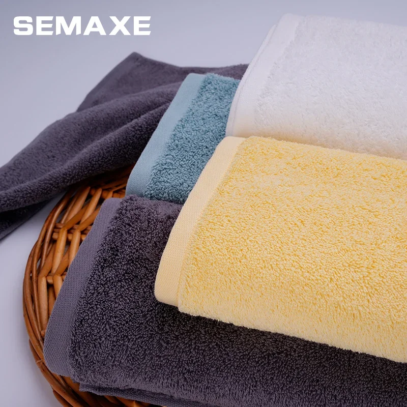 Description Picture 6 of itemBath Towel Pure Cotton Luxury High Quality Bath Towel Set 70x40cm Two Piece Set Soft Super Absorbent Yellow White Blue