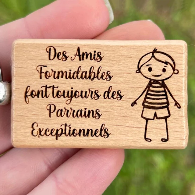 Engraved Godparent Wooden Magnetic Plaque