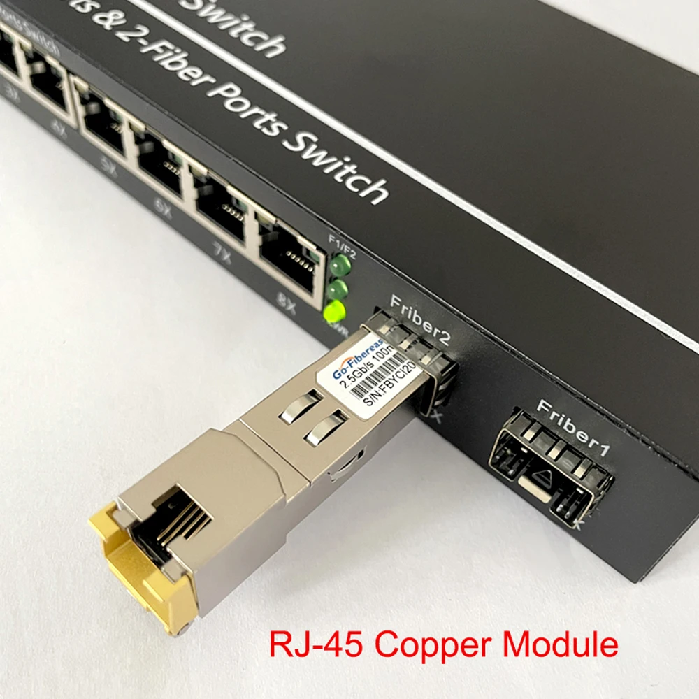 2.5Gb RJ45 SFP Module 2.5Gbase-TX 100m Copper RJ45 Connector For Mikrotik TP-Link Netgear Dell...Ethernet Switch/Fiber Equipment sfp 10g transceiver module