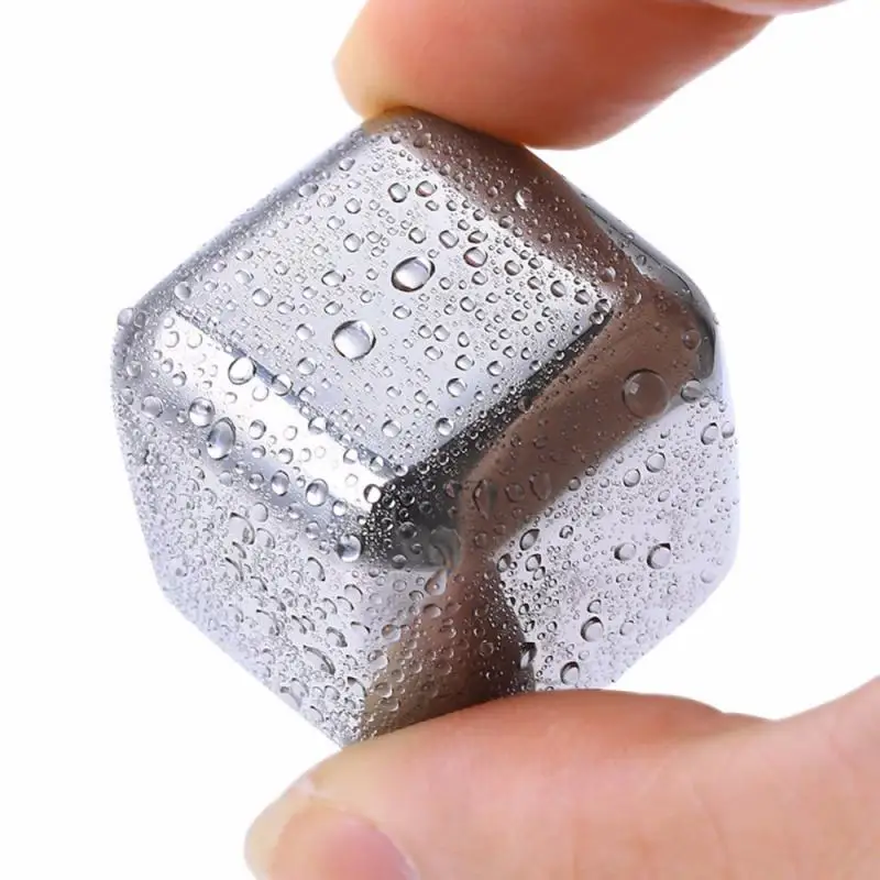 Ice Rocks Stainless Wine Bar Accessories Beverage Chilling Stones Metal Ice Cubes For Drinks Reusable Chilling Stones For Wine