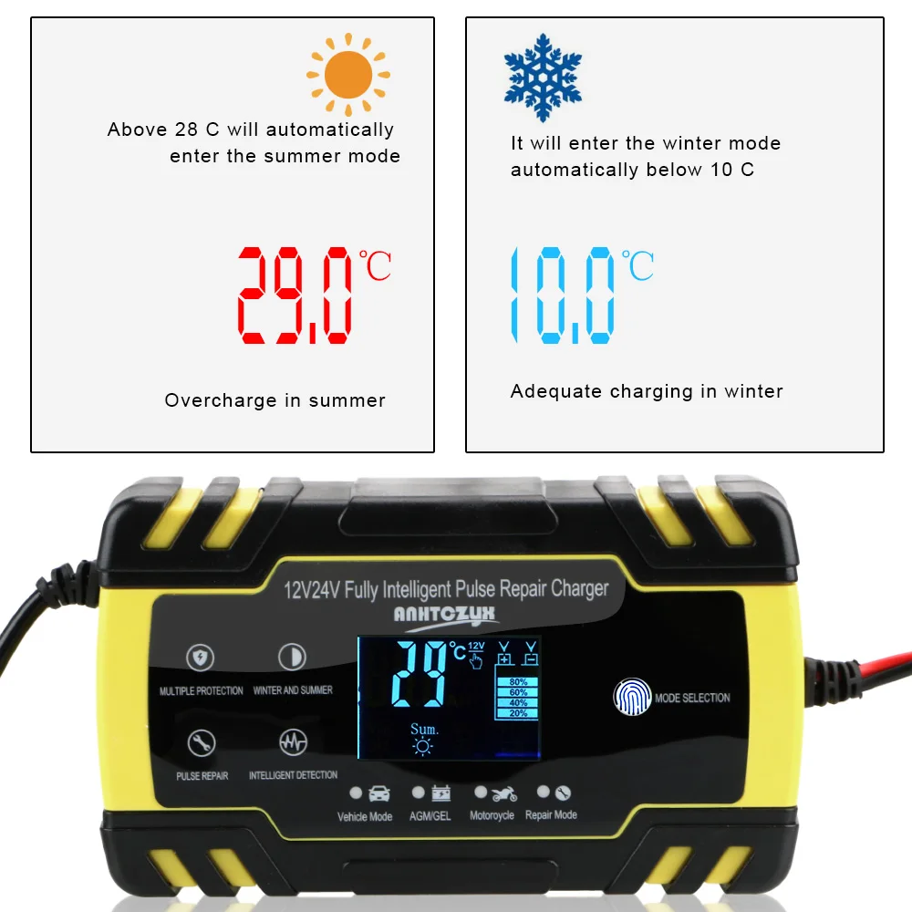 Pulse Repair Full Automatic Car Battery Charger 140W 12V 8A 24V 4A Intelligent Wet Dry Lead Acid Battery-chargers S2 28W 12V 2A car battery accessories