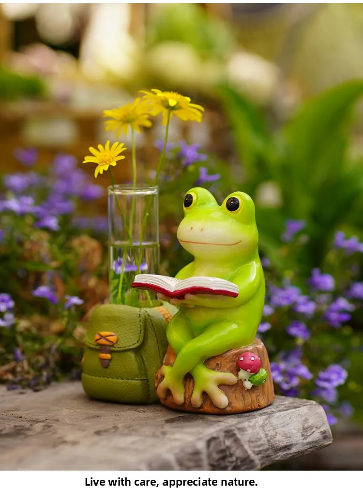 Creative F Book Reading Glass Vase Simulation Dry Flower Holder Cute Living Room Table Test Tube Flower Pot Decoration