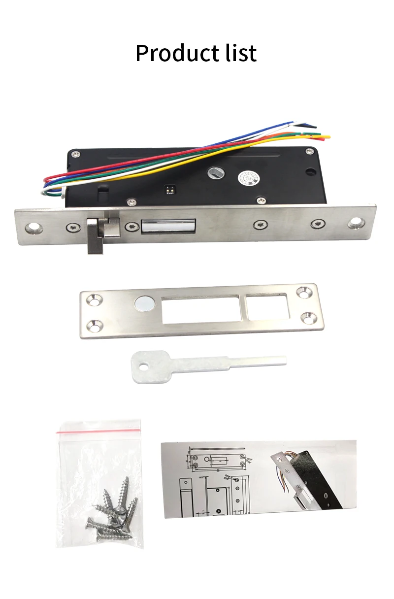 DC 12V-24V Electronic Concealed Lock Mute Motor Rim Bolt With Magnetic Door Cont