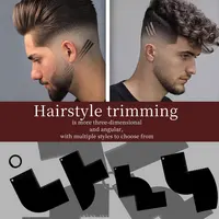 Outil de barbier réutilisable pour l'amélioration de la couleur, facile à nettoyer, avec mesure, pour aligner la barbe et marqueur de ligne de cheveux noir pour le coiffage 5