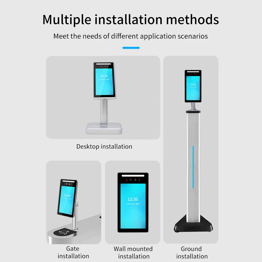 투야 와이파이 스마트 도어락 7인치 터치스크린 얼굴인식 출입통제 RFID 카드 번호 시간 출퇴근 기록기