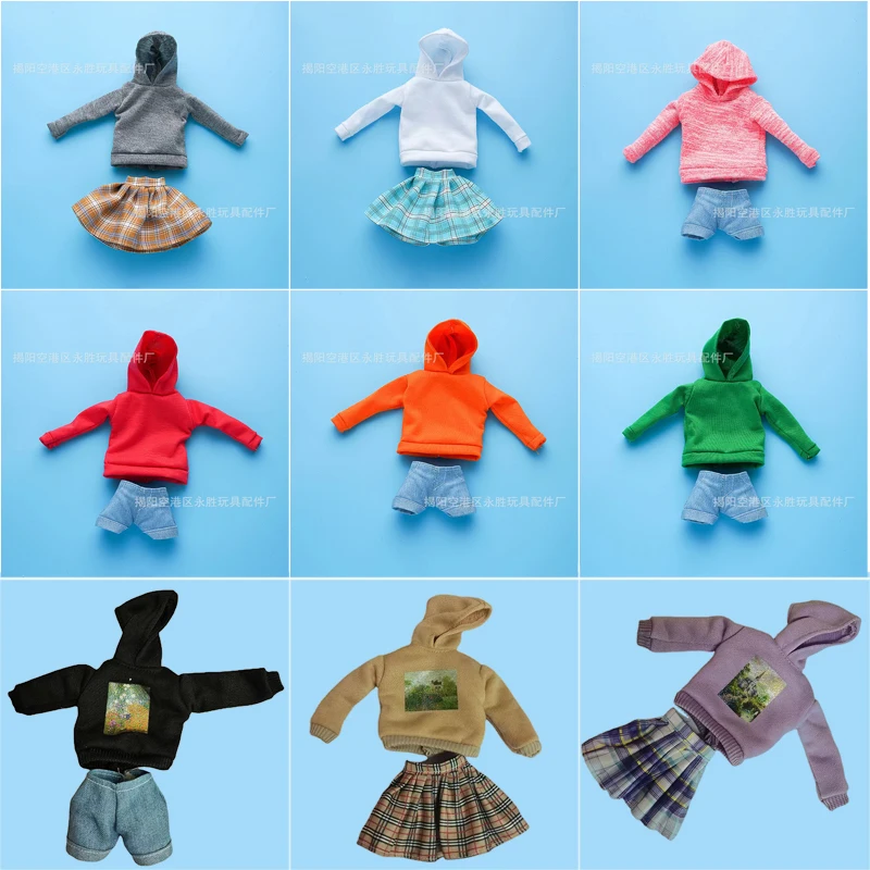 

30cm Baby Doll Clothes Sweater Pants Clothes for Barbie Doll Daily Casual Wear Clothes Outfit Dress Up Accessories Kids Toy Gift