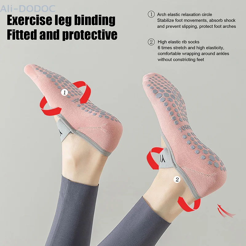1Pair Women Pilates Socks Backless Anti-Slip Breathable Yoga Socks Ankle Ladies Ballet Dance Sports Socks For Fitness Gym 4 Sb9e141bffaaa49de82f40c34321f4798f