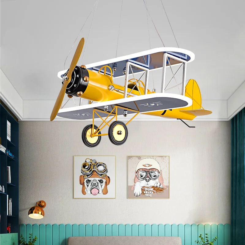 Creative Children's Room Airplane Light Boy Bedroom Chandeliers Minimalist Modern Nursery Youth Room Chandelier Helicopter Lamps