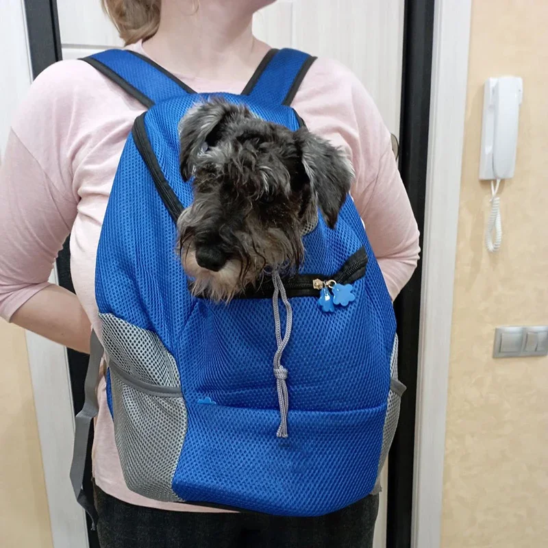 Portable Dog Carrier Backpack Breathable Mesh Cat Double Shoulder Carry Blanket for Pet Outdoor Travel Carrying Knapsack