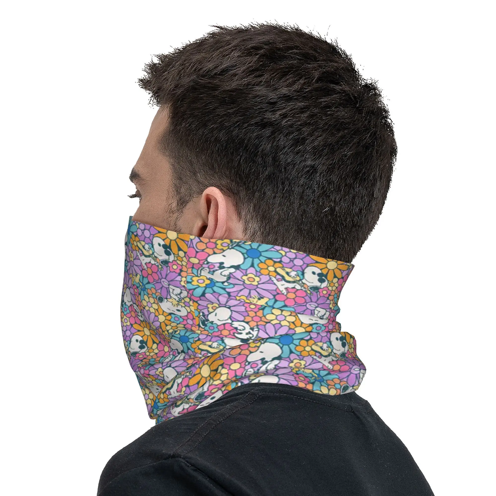 Snoopys & Woodstock Flower Winter Headband Neck Warmer Men Women Ski Camping Tube Scarf Face Bandana Gaiter cycling bandana neck wrap bandana headscarf cotton bandana neck gaiter bandana neck cover multifunctional bandana motorcycle bandana camouflage bandana neck tube scarf