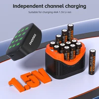 PHOMAX New 12-slots LCD Fast Charger & Rechargeable Battery,1.5V AA 4200mWh & AAA 1110mWh Lithium Battery  For Remote Mouse Toys 4