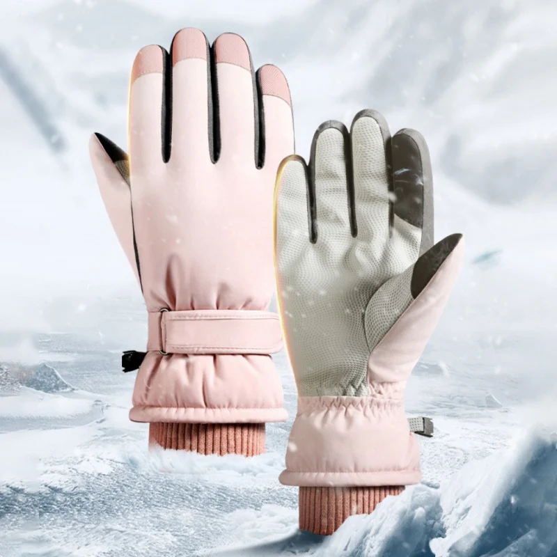 

New Autumn And Winter Ski Gloves For Men And Women Outdoor Riding Warm Velvet Gloves Waterproof, Non-Slip And Dry Crack