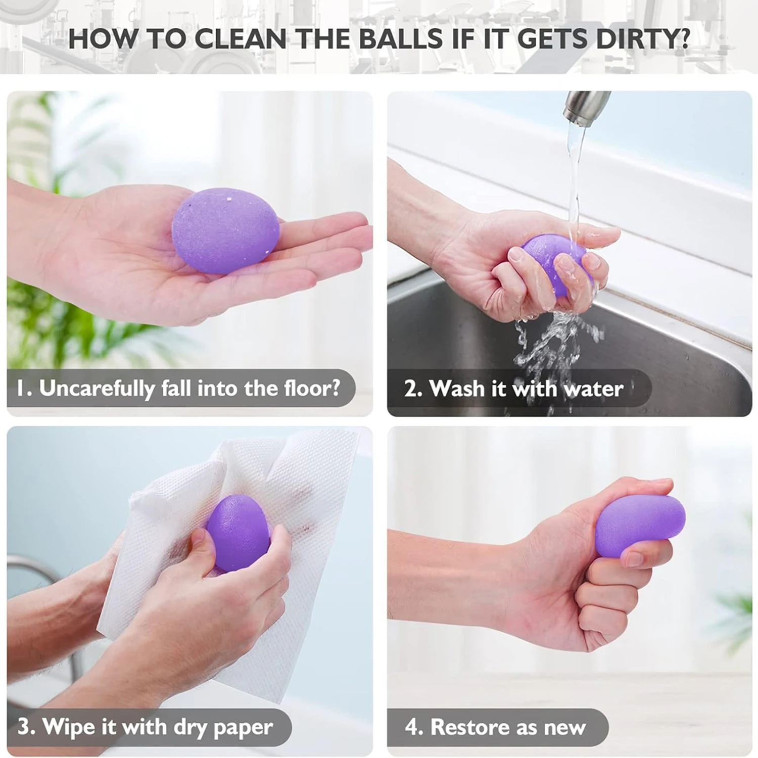 Description Picture 4 of itemSilicone Hand Grip Ball Egg Gym Fitness Finger Heavy Exerciser Strength Muscle Recovery Gripper Trainer Stress Reliever Squeezer