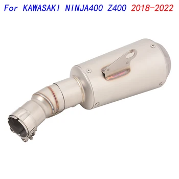 Slip On Motorcycle Mid Connect Tube And Tail Pipe Stainless Steel For KAWASAKI NINJA400 Z400 2018-2022